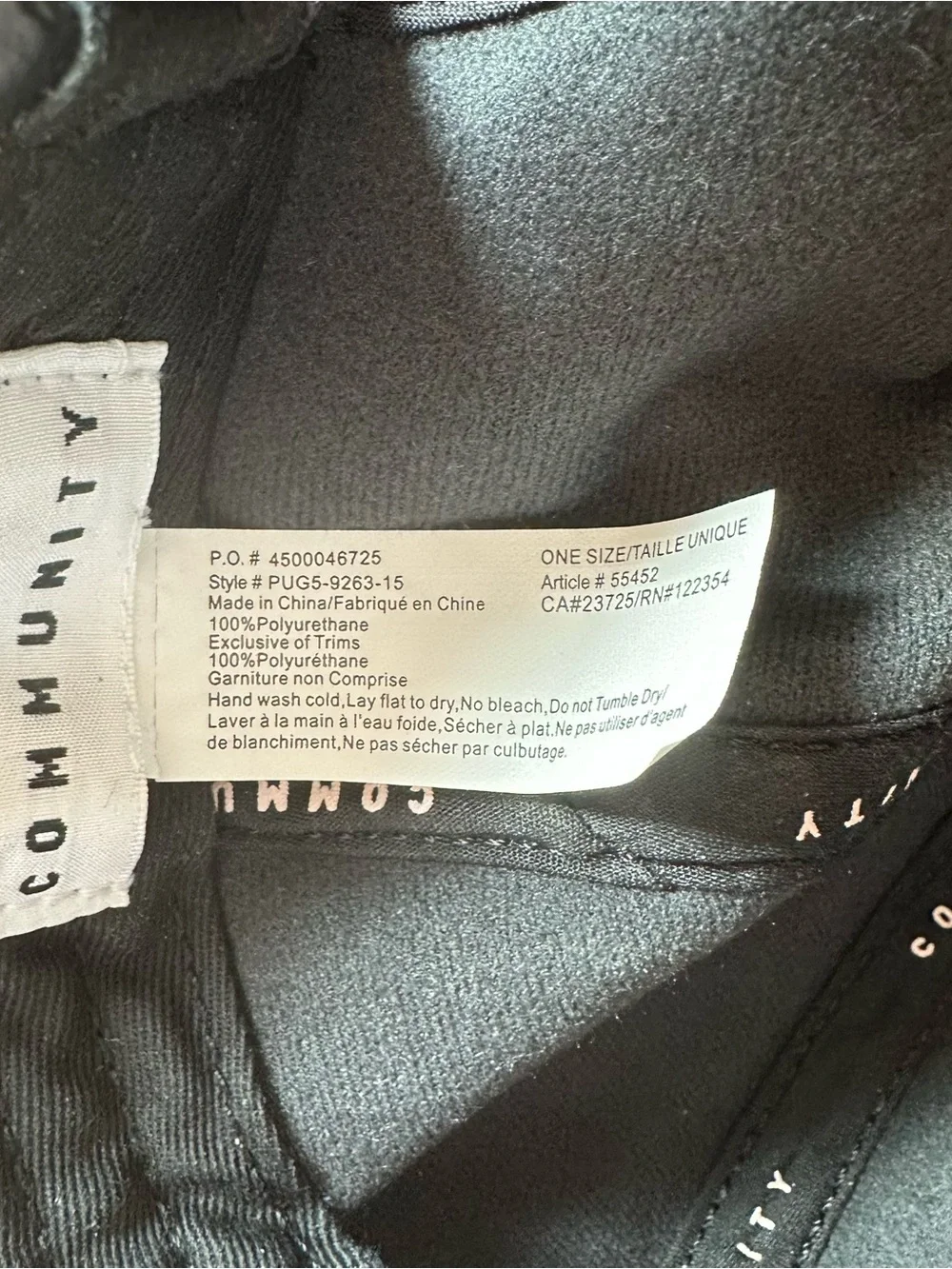 ARITZIA COMMUNITY - BLACK HAT - PERFECT CONDITION